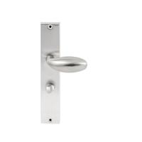 Hardbrass Knopkruk Golf op rechthoekig langschild WC63/8mm - RVS - thumbnail