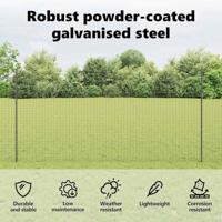 VidaXL Afrasteringspaal 11 pcs grijs 160 cm staal - thumbnail