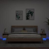 Nachtkastjes met LED-verlichting 2 st 40x39x37 cm sonoma eiken - thumbnail