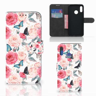 Honor 10 Lite Hoesje Butterfly Roses Honor 10 Lite Hoesje Butterfly Roses