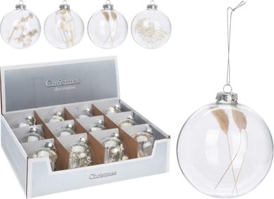 5 stuks! Kerstbal 100 mm glas met deco Nampook - Nampook 5 stuks! Kerstbal 100 mm glas met deco Nampook - Nampook