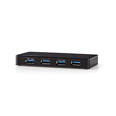 Nedis UHUBU3420BK Usb-hub 4-poorts Gevoed Over Usb 3.0 Afzonderlijke Voeding 5 Gbps - thumbnail