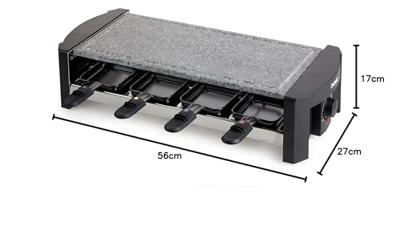 DOMO DO9039G Gourmetstel Met grillsteen, 8 pannen, Anti-aanbaklaag Zwart, Grijs