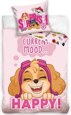 PAW Patrol Dekbedovertrek Happy Mood - 140 x 200 cm - Katoen - roze PAW Patrol Dekbedovertrek Happy Mood - 140 x 200 cm - Katoen - roze