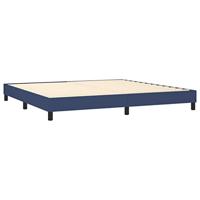 Boxspring met matras stof blauw 200x200 cm - thumbnail
