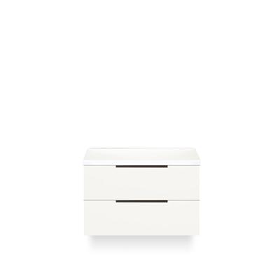 Seville Badmeubelset 80 cm - Wastafel Blad Wit Hoogglans Edge greep