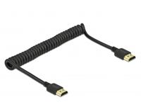 Delock 84967 HDMI-kabel HDMI Aansluitkabel HDMI-A-stekker 1.5 m Zwart 4K UHD, Vergulde steekcontacten, Afgeschermd (drievoudig), Verdraaid - thumbnail