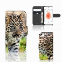 Apple iPhone 5 | 5s | SE | Telefoonhoesje | Met pasjeshouder | Baby Luipaard - thumbnail