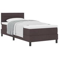 Boxspringbed met matras Donkerbruin 100 x 200 cm Stof - thumbnail