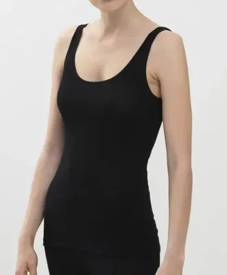 Dames wol-zijde hemd - Exquisite - Warm wollen onderhemd vrouwen - Brede bandjes