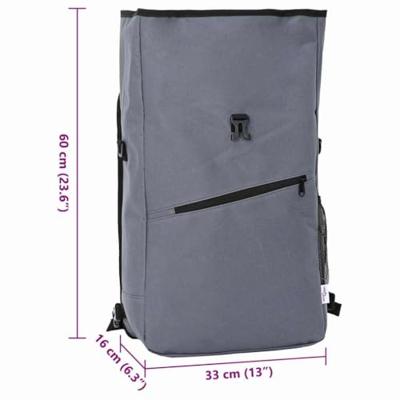 VidaXL Fietstas grijs 33 x 16 x 60 cm polyester