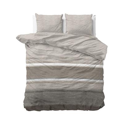 RoyalTextile - FL Stone Stripe Taupe Dekbedovertrek - 200 x 220 RoyalTextile - FL Stone Stripe Taupe Dekbedovertrek - 200 x 220