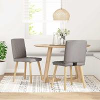 Eetkamerstoelen draaibaar 2 st stof taupe - thumbnail