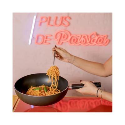 Premier Chef - Wok 32 cm - LIVOO - MEP156N - Antiaanbaklaag zonder PFOA of PFOS - Siliconen handgreep - Alle kookplaten inclusief inductie