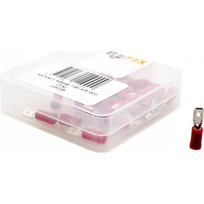 Bofix kabelschoen amp man plat 4,8mm rood (25st)