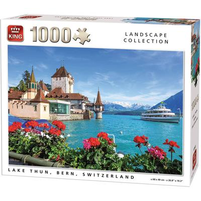 King legpuzzel Lake Thun 68 x 49 cm karton 1000 stukjes