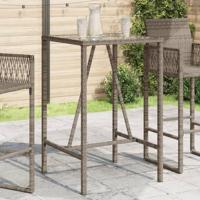 Tuinbartafel 70x70x110 cm poly rattan grijs - thumbnail
