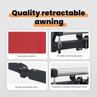 VidaXL Inklapbaar zonnescherm rood 350 x 250 cm stof