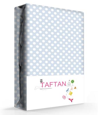 Taftan Hoeslakens Polkadots Licht blauw-40 x 80 cm
