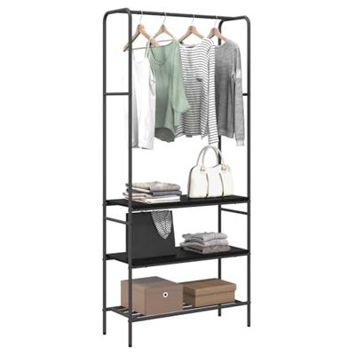 Kledingrek met planken Zwart eiken 77 x 30 x 171 cm