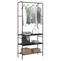 Kledingrek met planken Zwart eiken 77 x 30 x 171 cm - thumbnail