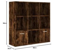 Boekenkast 98x30x98 cm gerookt eikenkleurig - thumbnail
