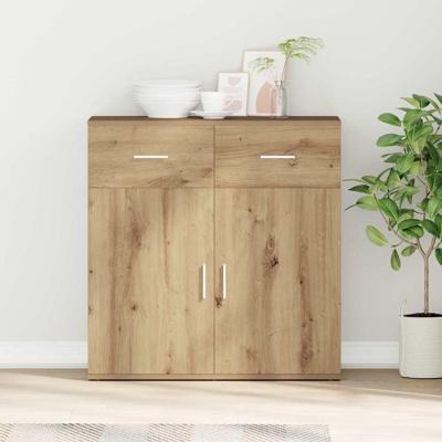 Dressoir artisanaal eikenkleurig 79 x 38 x 80 cm Bewerkt hout