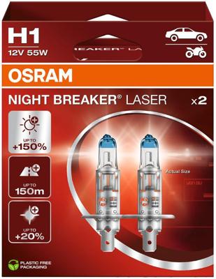 OSRAM koplamp "night breaker laser" night breaker laser h1 set/paar