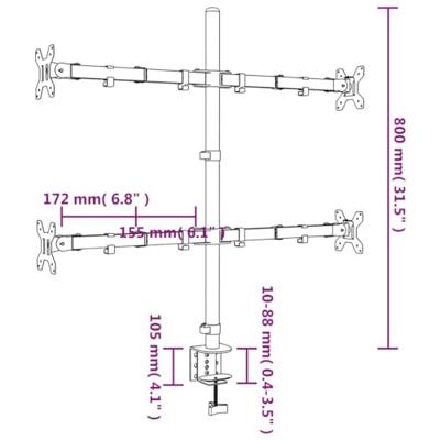 Monitorbeugel VESA 75/100 mm zwart staal Monitorbeugel VESA 75/100 mm zwart staal