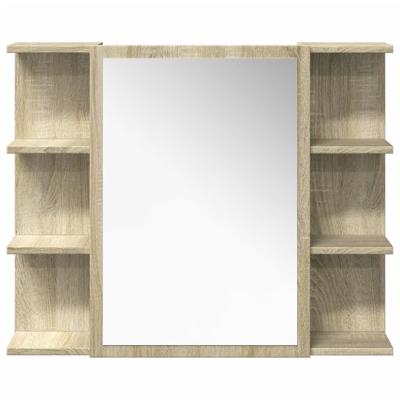 4-delige Badkamermeubelset bewerkt hout sonoma eikenkleurig