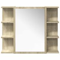 4-delige Badkamermeubelset bewerkt hout sonoma eikenkleurig - thumbnail