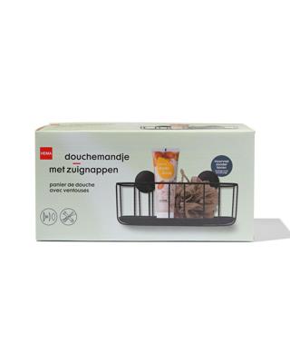 HEMA Douchemandje met zuignappen zwart (zwart)
