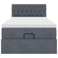 Ottoman bed met matras 90x200cm fluweel donkergrijs - thumbnail