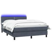 Boxspring met matras en LED fluweel donkergrijs 140x220 cm - thumbnail