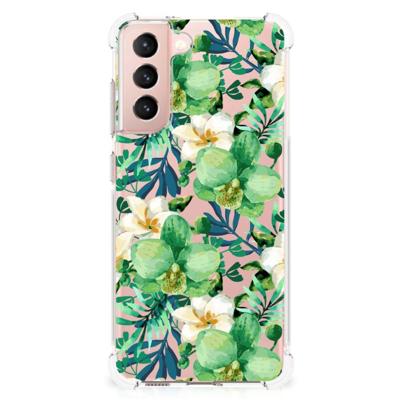 Samsung Galaxy S21 FE Case Orchidee Groen Samsung Galaxy S21 FE Case Orchidee Groen