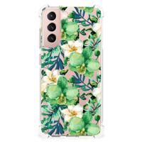 Samsung Galaxy S21 FE Case Orchidee Groen - thumbnail