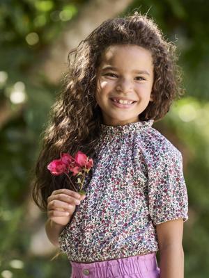 Crop top voor meisjes ecru