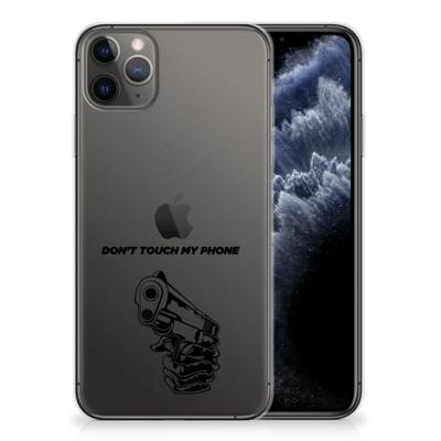 Apple iPhone 11 Pro Max Silicone-hoesje Gun Don't Touch My Phone Apple iPhone 11 Pro Max Silicone-hoesje Gun Don't Touch My Phone