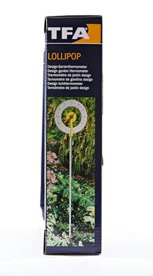 Buitenthermometer aluminium Lollipop antraciet 95 cm