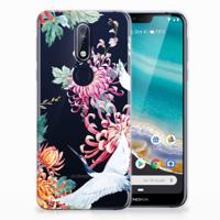 Nokia 7.1 | TPU Hoesje | Bird Flowers - thumbnail