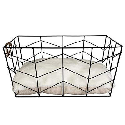 Duvo+ caviar metalen mand rechthoekig zwart 40x29x19cm