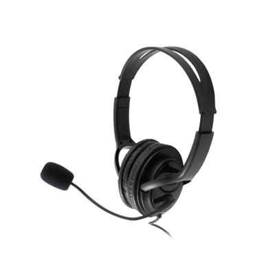 CoolChat U1 in-ear hoofdtelefoon met microfoon, volumeregeling, lichtgewicht, verstelbare hoofdband, 2 m kabel, USB-poort voor pc, laptop
