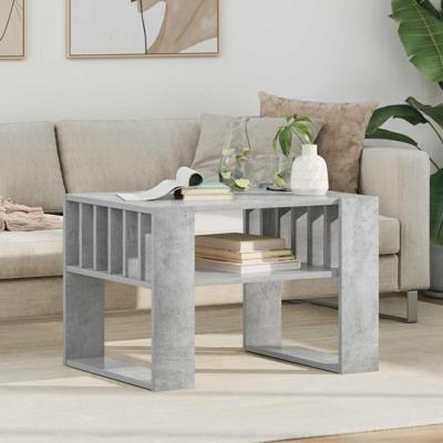 Salontafel Beton Grijs 66 x 49,5 x 45 cm Bewerkt hout