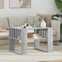 Salontafel Beton Grijs 66 x 49,5 x 45 cm Bewerkt hout - thumbnail