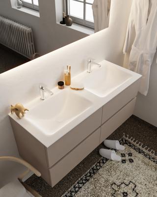 Mondiaz Vica 120cm badmeubel smoke 4 lades wastafel Cloud dubbel 2 kraangaten Mondiaz Vica 120cm badmeubel smoke 4 lades wastafel Cloud dubbel 2 kraangaten