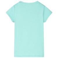 Kindershirt met hondenprint 128 lichtmintkleurig - thumbnail