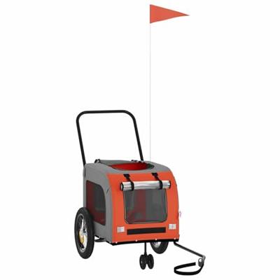 Fietskar voor huisdieren Oranje en Grijs 125 x 53 x 54 cm