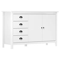 VidaXL Dressoir hill 130x40x80 cm massief grenenhout wit - thumbnail