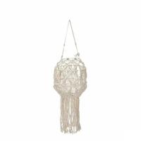 Kaarshouder Macramé Wit Katoen 24 x 90 x 24 cm (4 Stuks) - thumbnail