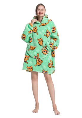 Animalprint deken met capuchon - fleece poncho-hondjes